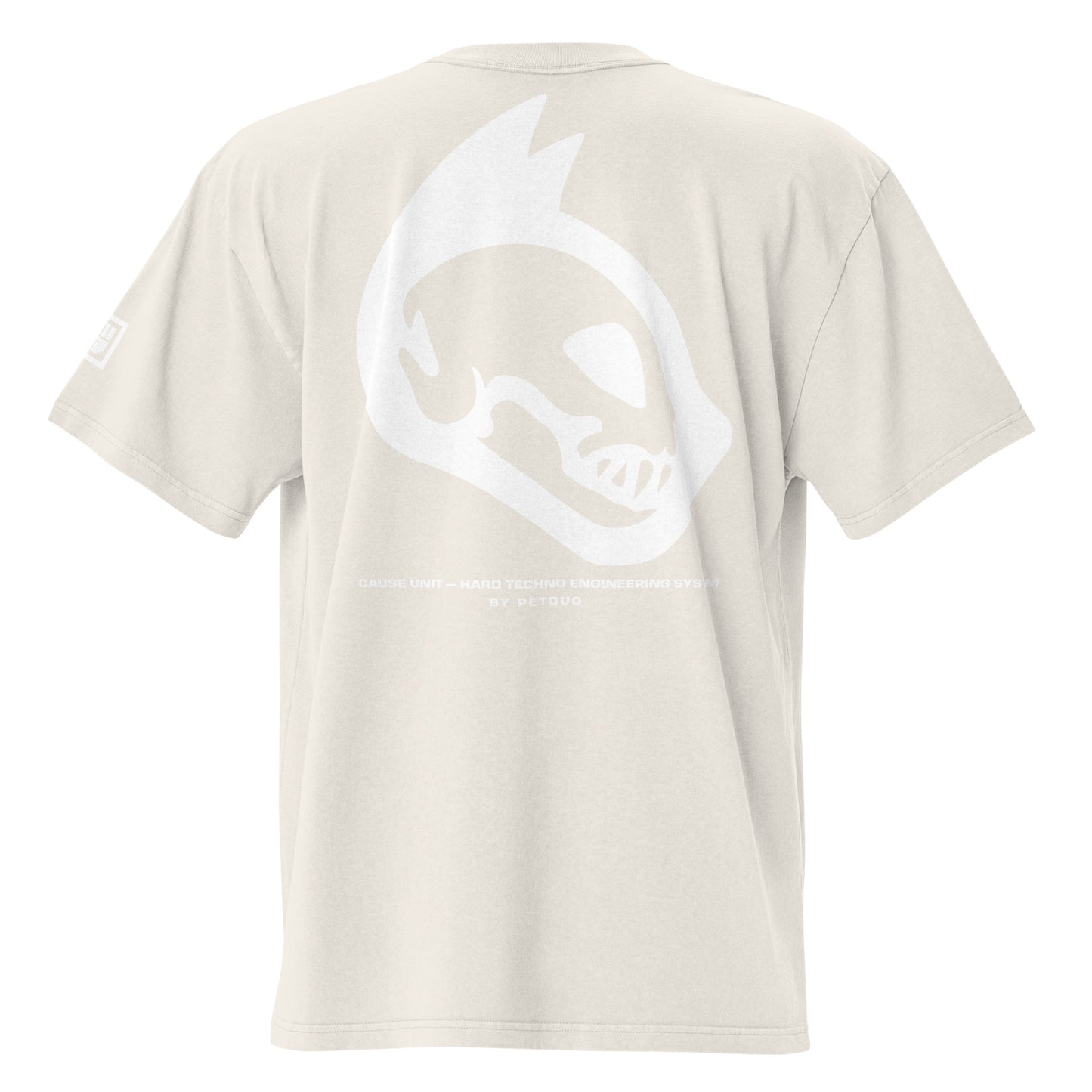 Faded Bone t-shirt with a white graphic on the back against a white background