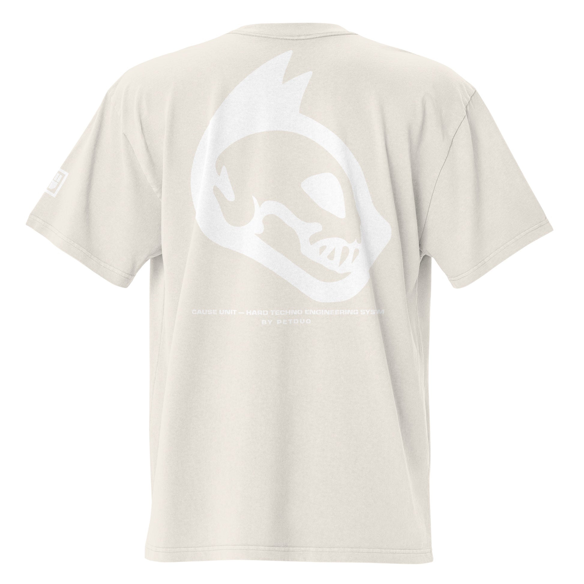 Faded Bone t-shirt with a white graphic on the back against a white background